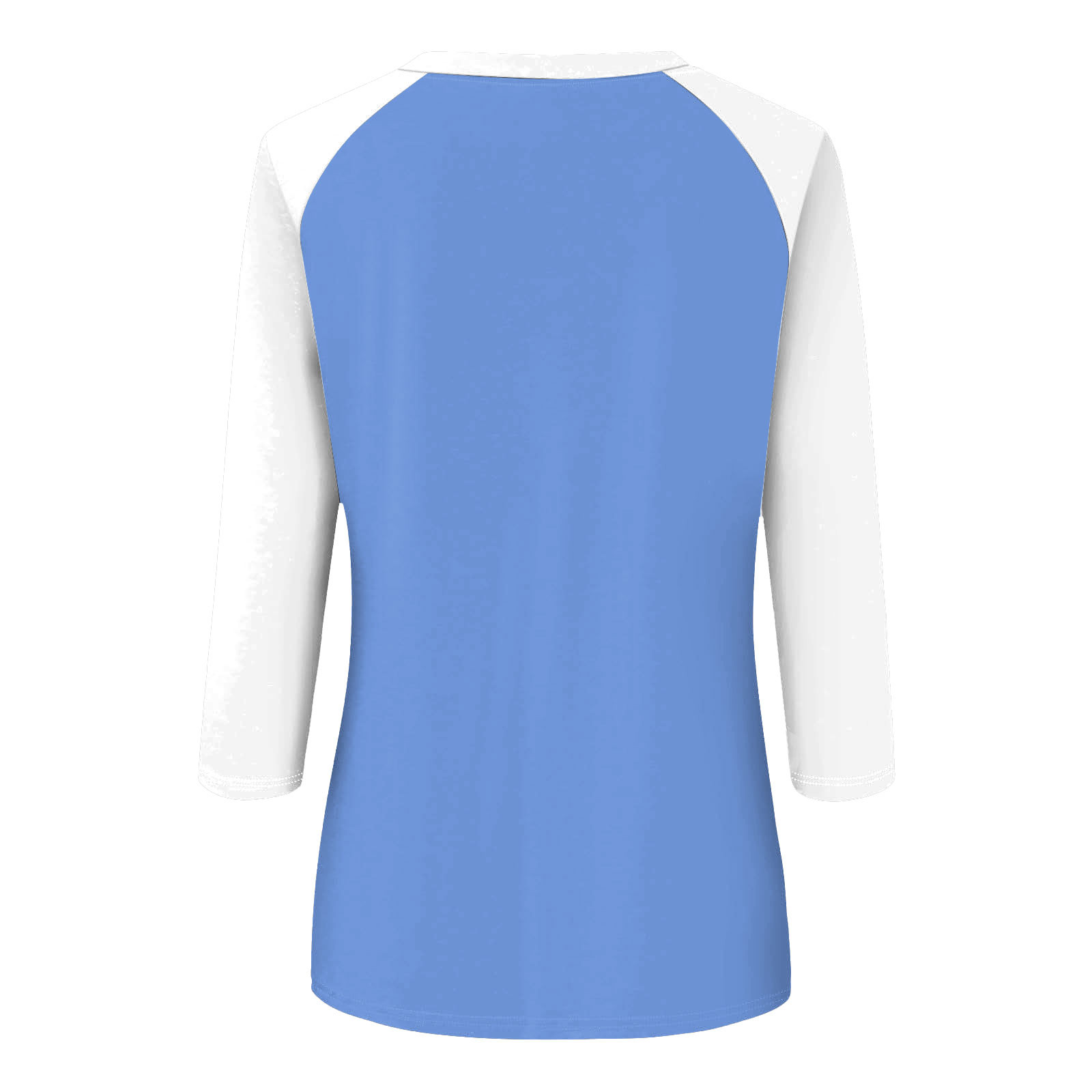thumbnail image 5 of Camiseta raglán de manga 3/4 para mujer: cuello redondo, estampado informal, versátil para todas las estaciones (S-XXL), 5 of 5